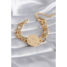 cleovibe 316L Çelik Gold Renk Reşat Altın Model Samanyolu Kadın Bileklik