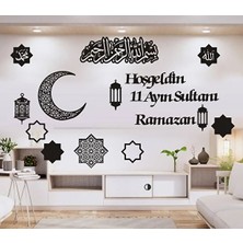 Turuncum Hoşgeldin 11 Ayın Sultanı Ramazan Büyük Boy Duvar Süsleri Ahşap Siyah
