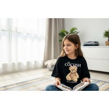 Cocosh Baskılı Crop Tshırt Siyah