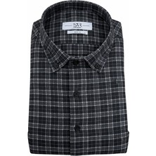 Süvari Rahat Kalıp Desenli Tam Pamuk Cepli Oduncu Gömleği