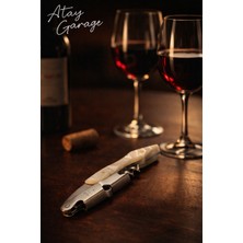 Atay Garage Beyaz Garson Tipi Tirbuşon – Çok Fonksiyonlu Şarap Açacağı Tirbişon