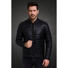 Evasim Hakiki Deri Erkek Deri Mont (Siyah)