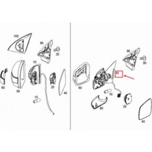 BSG Mercedes 251 2005-2010 Dış Dikiz Aynası Sol Elektrikli Katlanir Isitmali Astarli Sinyalli Aydinlatmali Hafizali Kör Noktali  (Oem NO:A2518100793)