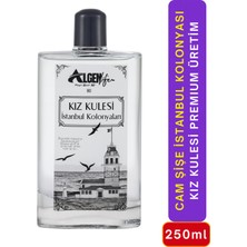 Cam Şişe Doğal Istanbul Kolonyası 250 ml Kız Kulesi Ferah Esans Geleneksel Aromatik Koku Hediye