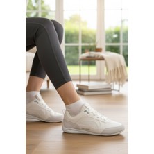 Enoch Unisex Tam Beyaz Yürüyüş Ayakkabısı - Düz Taban Spor Sneaker