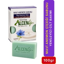 Doğal Mavi Anemon Çiçeği Sabunu 100 gr Yenileyici Bitkisel Cilt Bakım Temizleyici Parlaklık Hediye