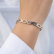 Yush Aksesuar Düz Örgü Model Çelik Kelepçe Bileklik