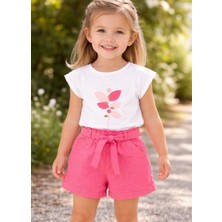 Fancy Kids Antalya Kız Çocuk Ikili Takım Ekru - Pembe 2-3 Yaş 