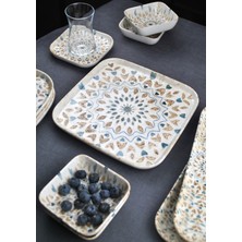 Qualitev 29 Parça Porselen Kare Kahvaltı Takımı Set Ephesus Çeyizlik Kahvaltılık Seti