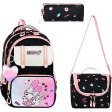 KumOziShop My Melody Baskılı Ortopedik Su Geçirmez Okul Çantası Termal Beslenme ve Kalemlik Seti