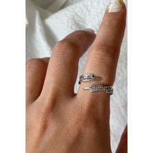 Leo'Stone Özel Seri Şimşek Tasarım Ayarlanabilir Kadın Yüzük Gümüş