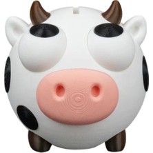 3dprototürk Sevimli İnek Kumbara - Dekoratif Para Kutusu 13 cm - 3D Baskı