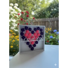 Kaan3D Sevgilier Günü Hediyesi-3 Kademeli Pilli Işıklı-Kalp ve Gül Desenli Plastik Hediyelik