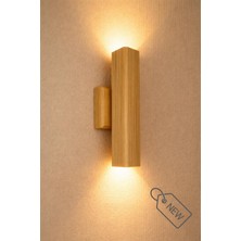 Aysem Wood Duvar Apliği Yansıtma Tasarımlı Çift Yönlü Ahşap Salon Hol Cafe Otel Duvar Apliği