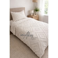 Julia Beyaz Şönil Tek Kişilik Yatak Örtüsü Seti 180X240 cm – 1 Adet 50X70 Yastık Kılıfı