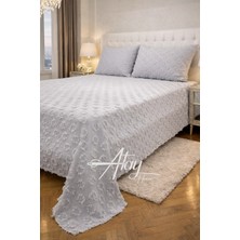 Nova Gri Şönil Çift Kişilik Yatak Örtüsü Seti 240X260 cm – 2 Adet 50X70 Yastık Kılıfı