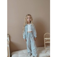 little luna Kalp Detaylı Denim Alt-Üst Takım