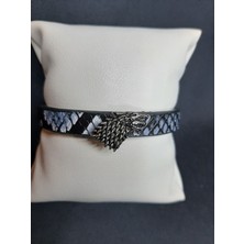 Mryart Kurt Detaylı Kaliteli Suni Deri Bileklik Unisex