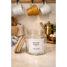 Durina Living Ahşap Kayın Vakum Kapaklı Tekli 650 ml Kavanoz Etiket Seçenekli Türk-Filtre-Granül Kahve-Şeker-Tuz