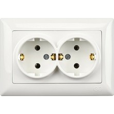 Günsan Vısage Beyaz Ikili Topraklı Priz Çerçeveli