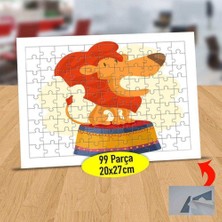 Asilmeydan Sirk Hayvanı Aslan 99 Parça Puzzle Yapboz Tablo-1416-1108