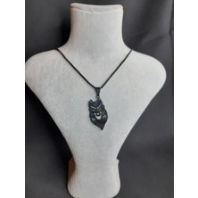 Mryart Kurt Simgeli Çelik Kolye 3,5cm Siyah Unisex Tarz Kolye