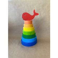 Tiny Wood Ahşap Balık Halka Geçirme Kulesi – Montessori Eğitici Oyuncak