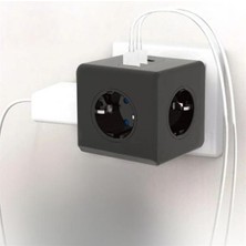 BFG Isıya Dayanıklı Termal Akım Korumalı ve Çocuk Korumalı 3 Priz Girişli 3 USB Girişli Küp Priz