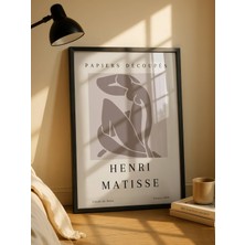 Fuart.Co Matisse Silueti Gri Matisse Sanat Serisi Dijital Baskı Poster (Çerçevesiz) Mtfu