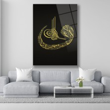 Dekorica Altın Vav ve Hat Sanatı Temalı Dini Cam Tablo