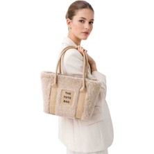 Mira Kadın Yumuşak Peluş Tote Bag – Kışlık Şık Omuz ve El Çantası