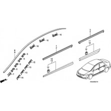 OEMPARTS Cam Sıyırıcı Civic 2006-2012 Fd6 Arka Kapı Dış Sol (Siyah) (Oem NO:72950SNAA01)