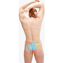 Speedo Allover Digital V-Back Kadın Renkli Mayo.-