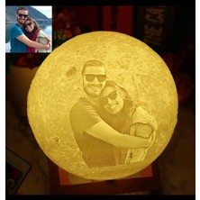 Kişiye Özel Fotoğraflı 3D Ay Lambası – LED Gece Lambası