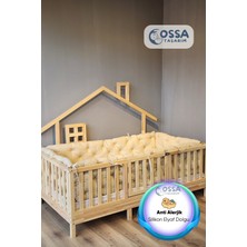 Yasetex Tasarım Montessori Yatak ve Beşik Için 4 Kenar Koruma Seti Vanilya