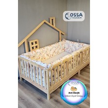 Yasetex Tasarım Montessori Yatak ve Beşik Için 4 Kenar Koruma Seti Baykuş Desenli