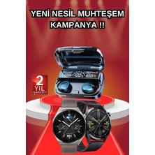 Starseven Ikili Set Akıllı Saat ve Bluetooth Kulaklık Kablosuz Uzun Pil Ömrü Spor Modları