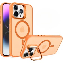UK Apple iPhone 17 Pro Uyumlu Magsafe Stantlı Premium Kılıf Lens Hediye