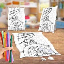 Asilmeydan Kaptan Kız Boyama Puzzle Tablo Çocuk Eğitici Yapboz
