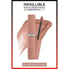 Luua L'oreal Paris Infaillible Matte Resistance Likit Mat Ruj - 105 Breakfast In Bed