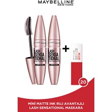 Luua Maybelline New York 2'li Lash Sensational Siyah Maskara  + Mini Super Stay Matte Ink Likit Mat Ruj 20 - Pioneer
