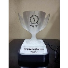 3D Dönüşüm Atölyesi Kişiye Özel Hediyelik Isimli Ödül Kupası Dekoratif LED Lamba - Adaptörlü - Beyaz Işıklı