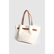 Septemmart Mıknatıs Kapamalı Kilit Detaylı Kadın Deri El ve Omuz Çantası