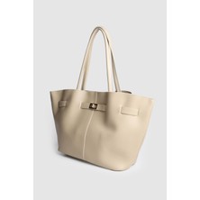 Septemmart Mıknatıs Kapamalı Kilit Detaylı Kadın Deri El ve Omuz Çantası