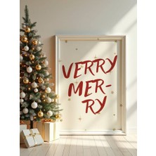 Fuart.Co Verry Merry Djital Baskı Noel Temalı Poster (Çerçevesiz) Nofu