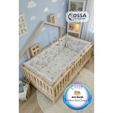 Yasetex Tasarım Montessori Yatak ve Beşik Için 4 Kenar Koruma Seti Gökkuşağı Desenli