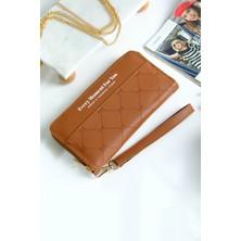 Choscale Telefon Bölmeli Tek Fermuarlı Yumuşak Dokulu Kartlıklı Cüzdan