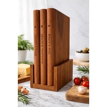 Sevba Gürgen ağacı Dekoratif Kesme Tahtası seti 3'lü