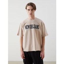 Lc Waikiki Yeni Sezon Bisiklet Yaka Kısa Kollu Baskılı Erkek Sweatshirt