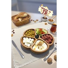 Ayd Ahşap Büyük Boy Derin Bölmeli Masif Ahşap Sunumluk – 5 Bölmeli – Doğal El Yapımı Servis Tabağı